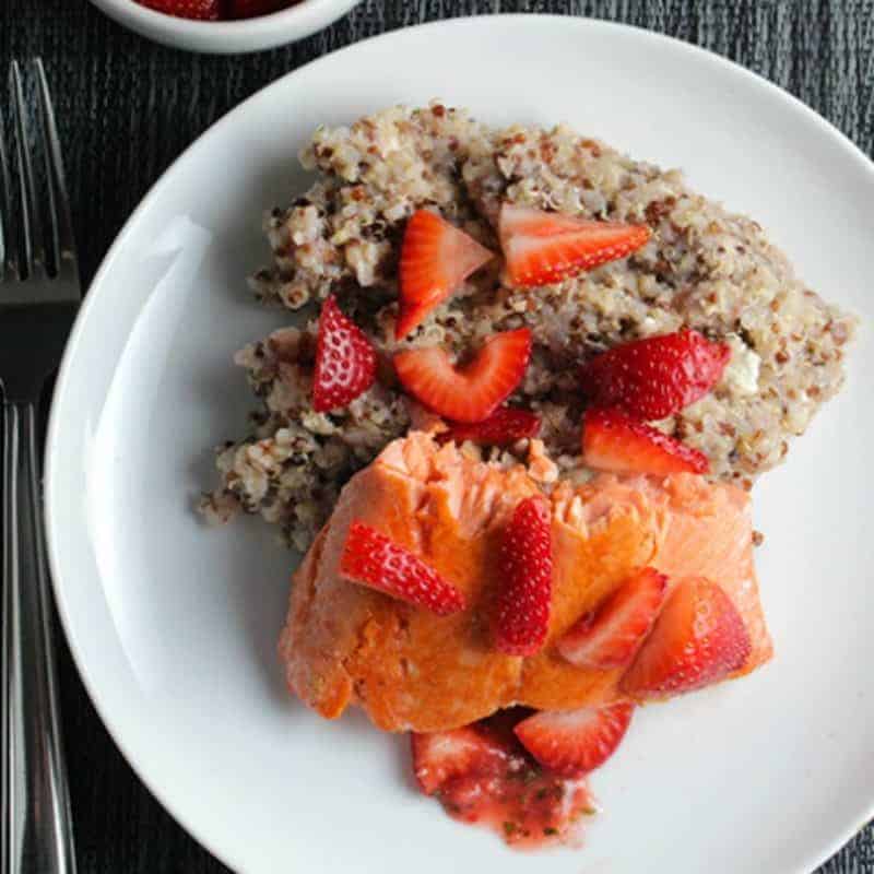 Quinoa with Salmon and Strawberries