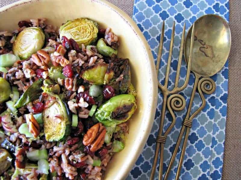 Roasted Brussels Sprouts and Wild Rice Salad #SundaySupper