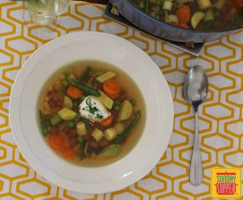 Spring Vegetable Minestrone #SundaySupper