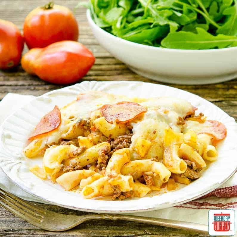 Pepperoni and Beef Pizza Casserole WeekdaySupper