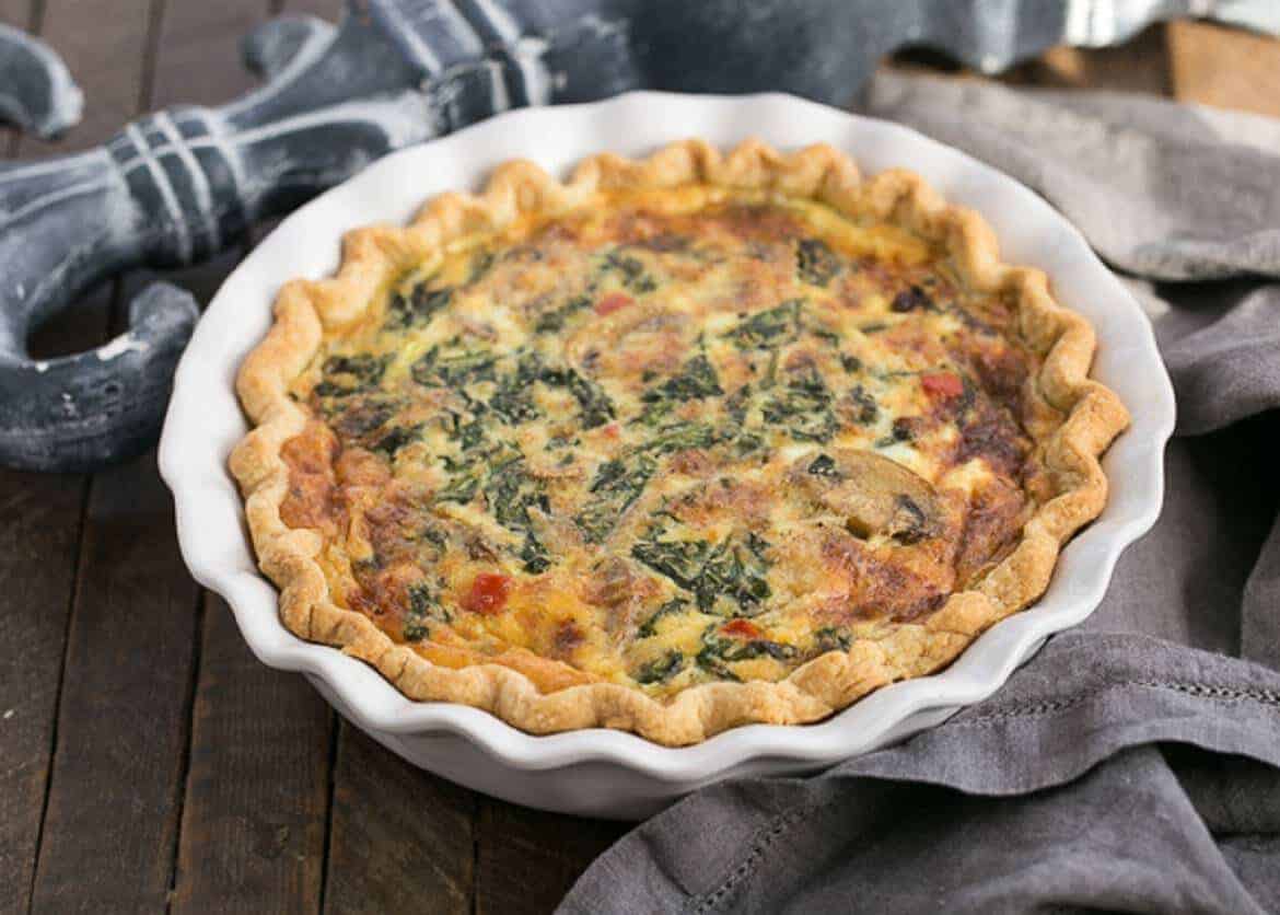 Spinach and Mushroom Quiche #WeekdaySupper - Sunday Supper Movement