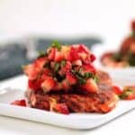 Balsamic Glazed Salmon with Strawberry Salsa #WeekdaySupper #FLStrawberry