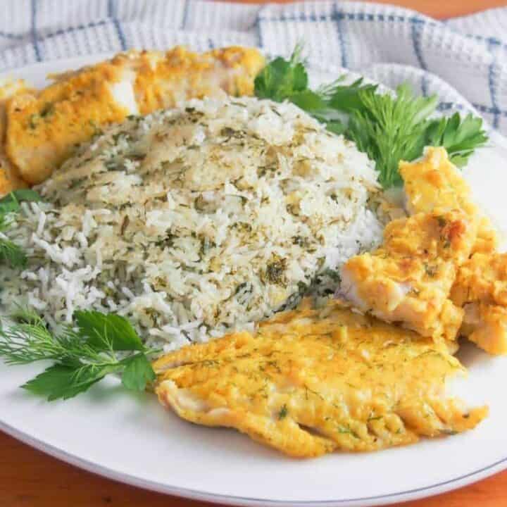 Persian Herbed Rice with Fish #WeekdaySupper