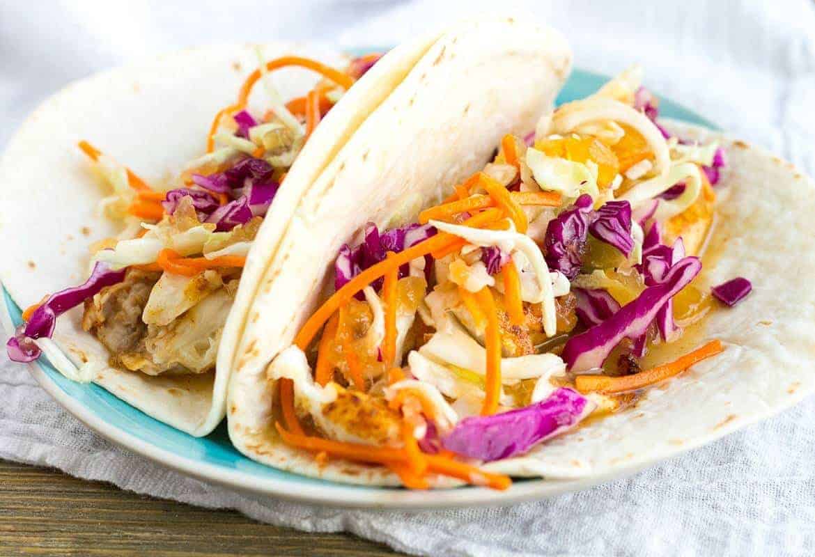 Easy Fish Taco Recipe with Pineapple Slaw #SundaySupper - Sunday Supper ...