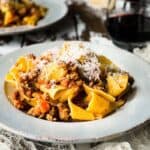 Pappardelle Pasta with the Best Homemade Bolognese Sauce #SundaySupper