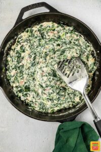 spinach mixture in pan