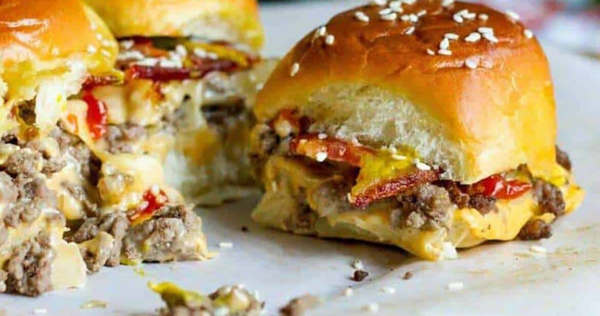 Bacon Cheeseburger Sliders #SundaySupper