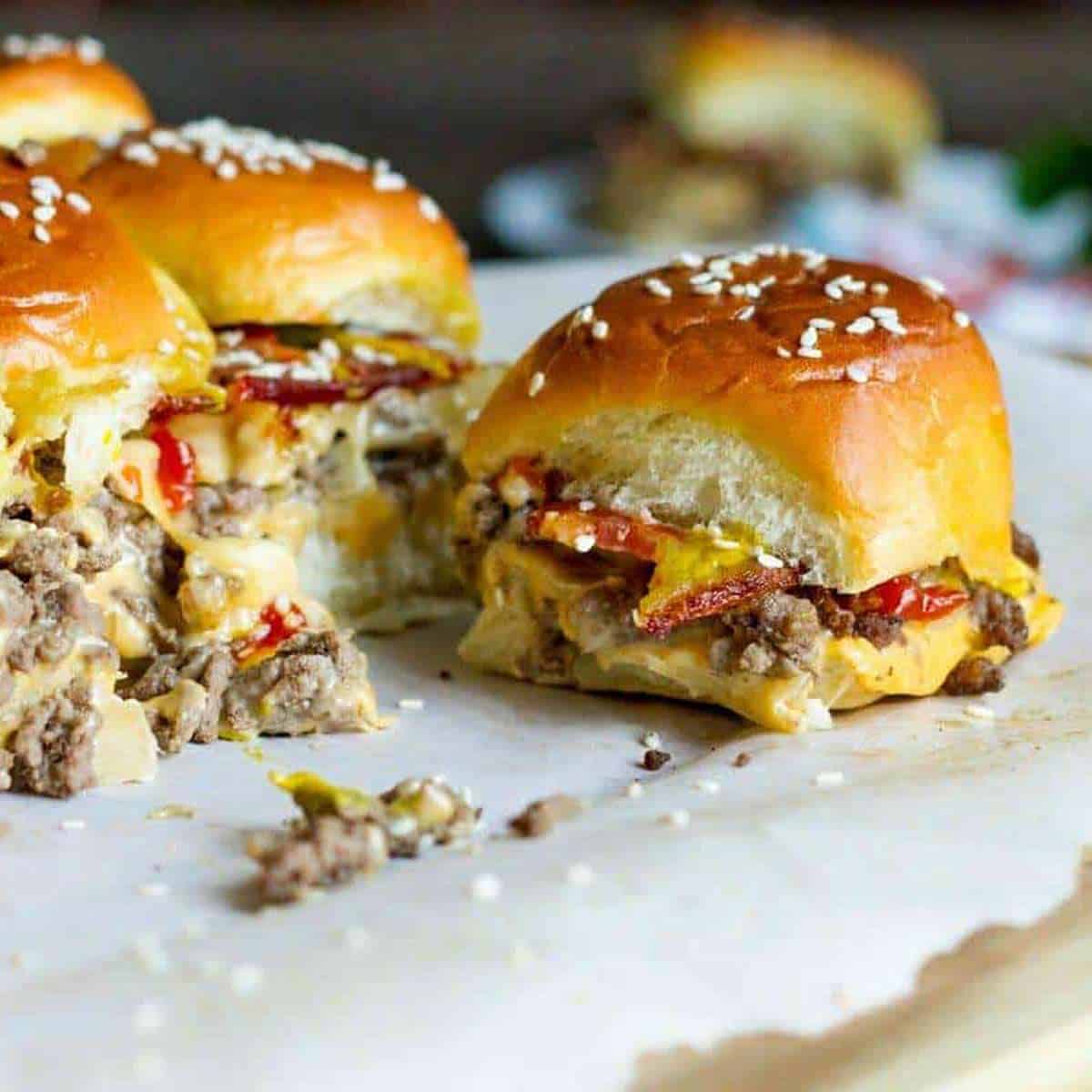 Bacon Cheeseburger Sliders #SundaySupper