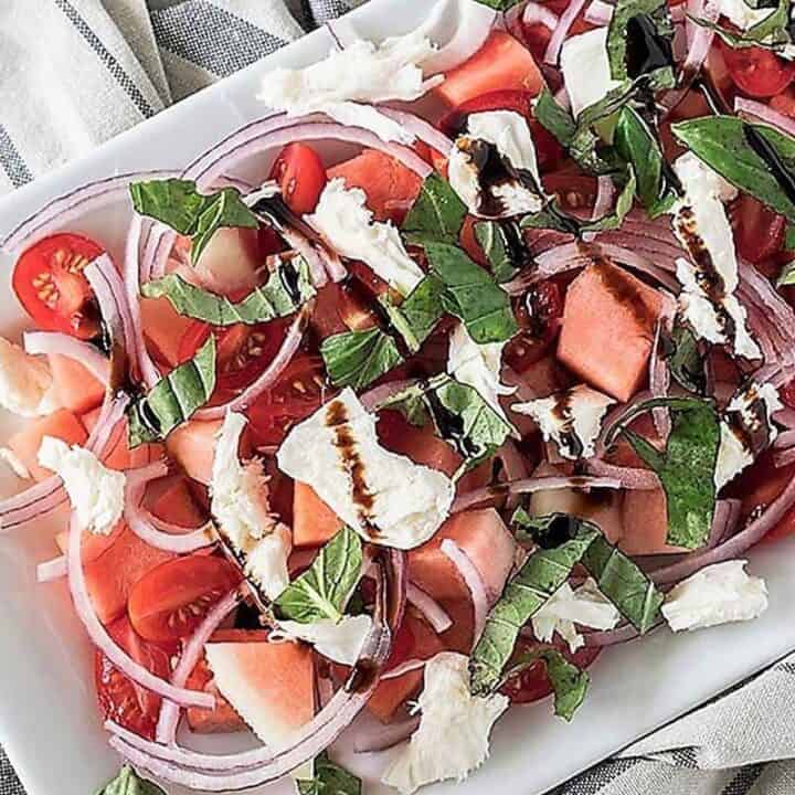 Watermelon Basil Salad featured