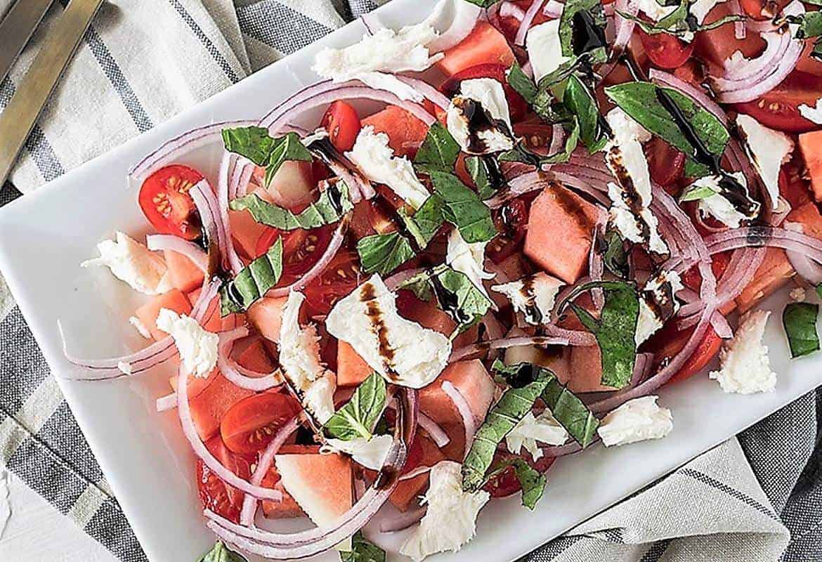 Watermelon Basil Salad featured