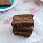 Decadent and delicoous Gluten Free Fudge Brownies on a table