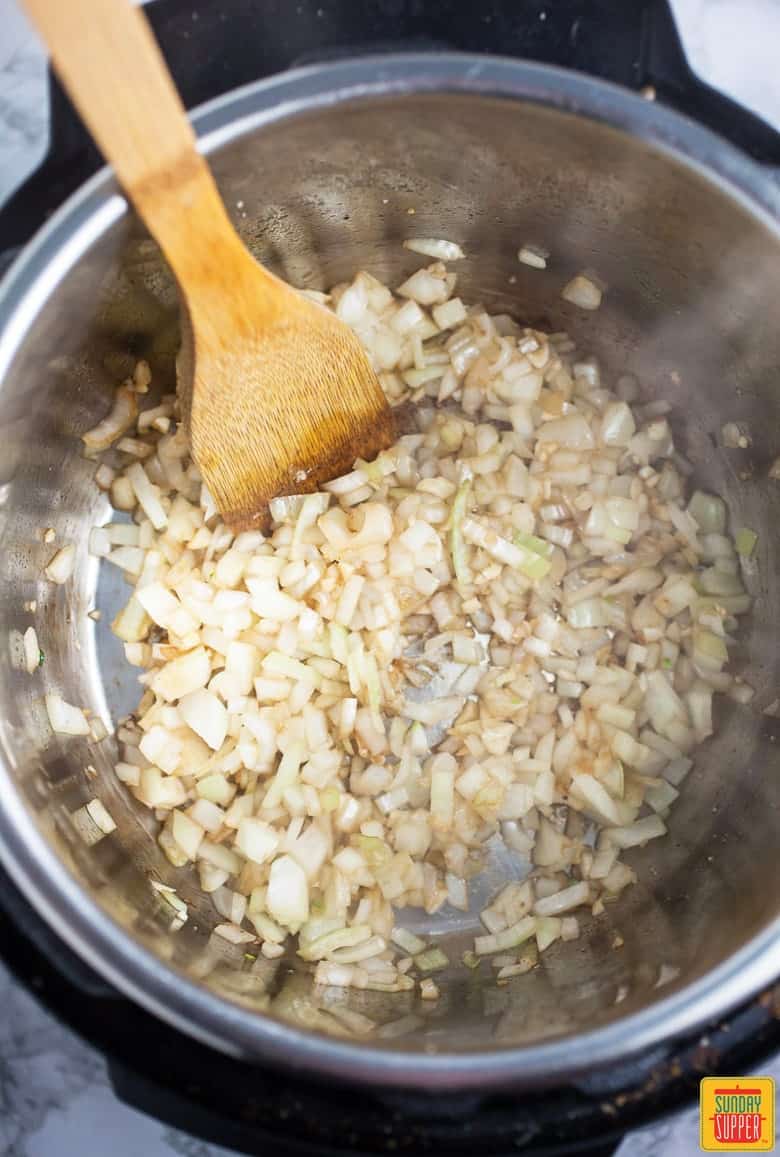 Sauteing onions for instant pot pot roast