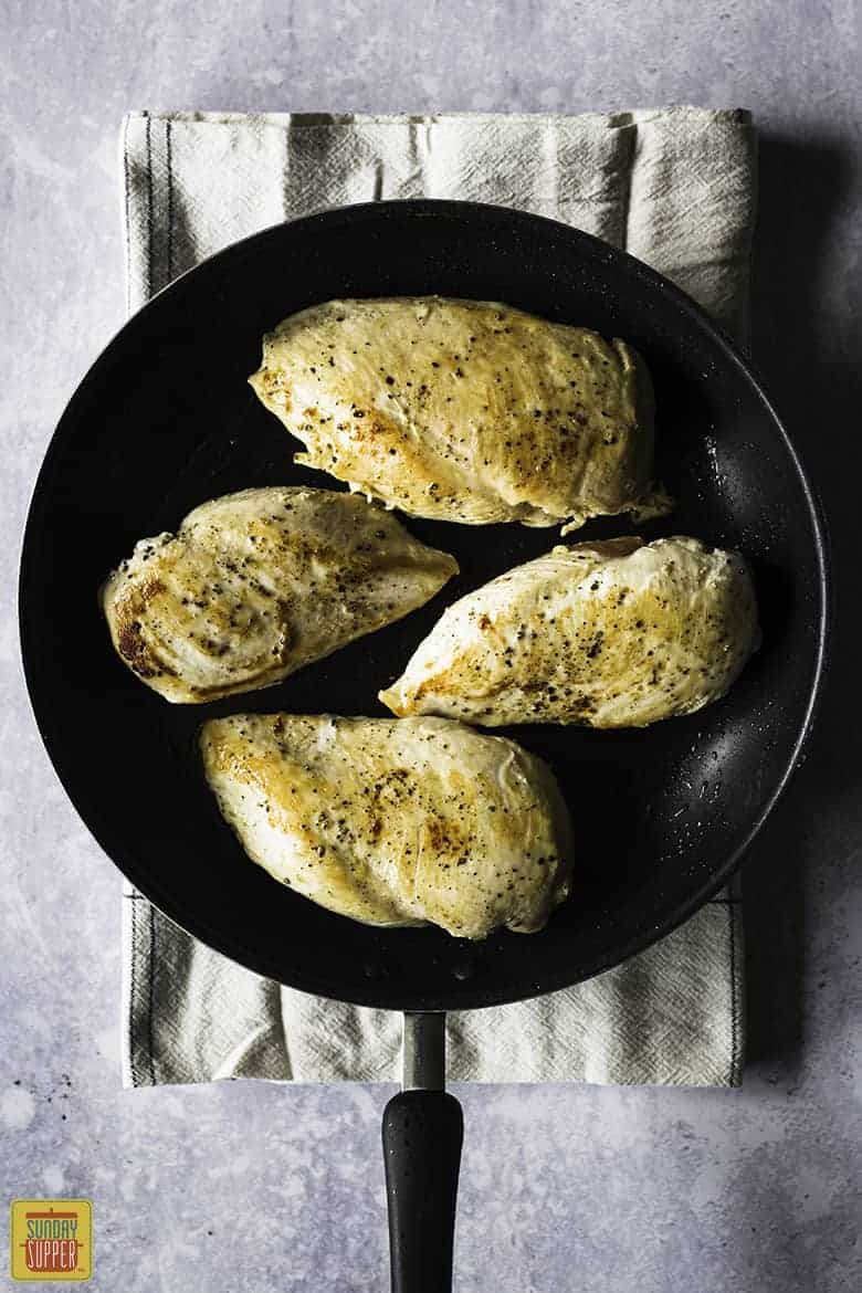 seared chicken breasts for chicken breast and mushroom recipe