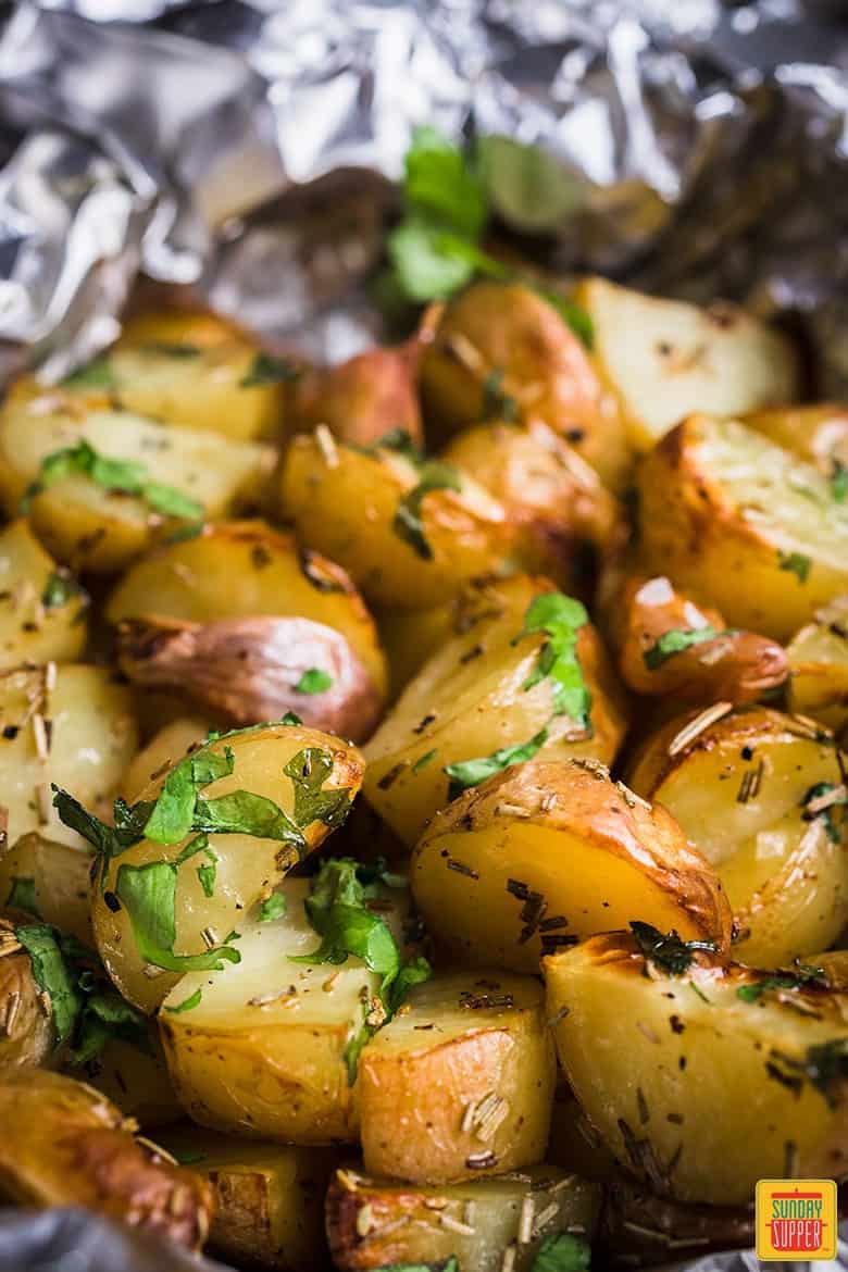 Foil Pack Potatoes (Foil Packet Potatoes) Grilled or Roasted | Sunday