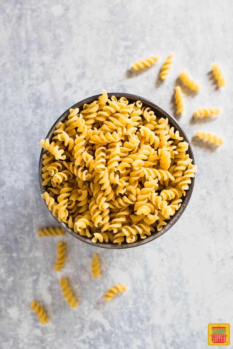 dry fusilli pasta for Ina Garten Mac and Cheese