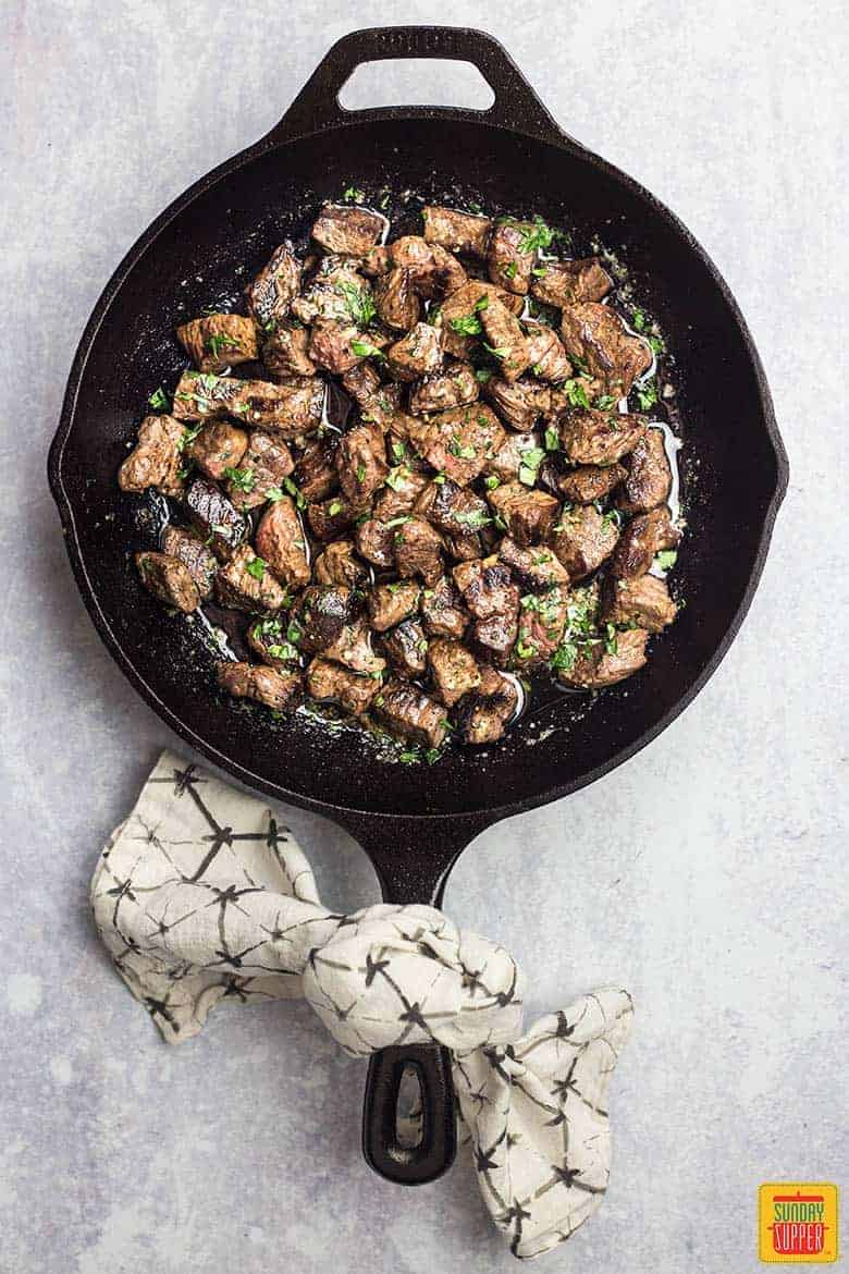 Cast Iron Skillet Chicken Breast with Garlic Herb Butter - Bites