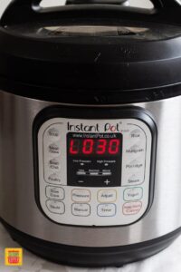 instant pot set to warm for 30 minutes