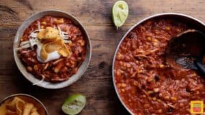 Serving Mexican chili recipe