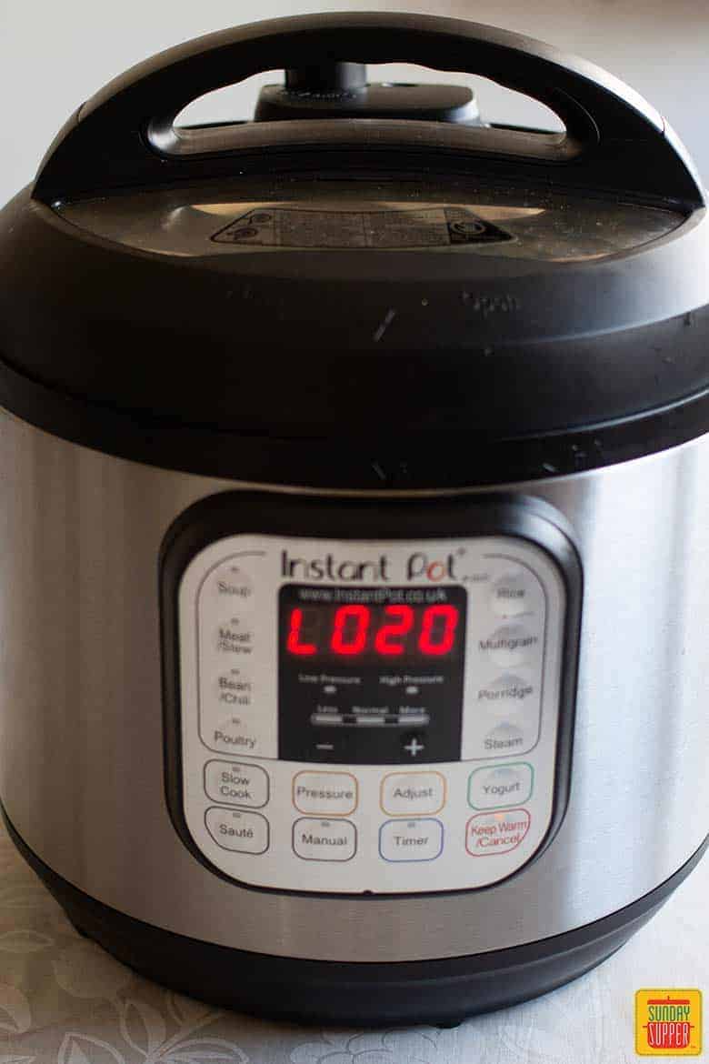 Reading low pressure for 20 minutes on instant pot