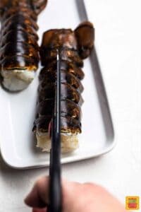 Butterflying lobster tails for fried lobster tails
