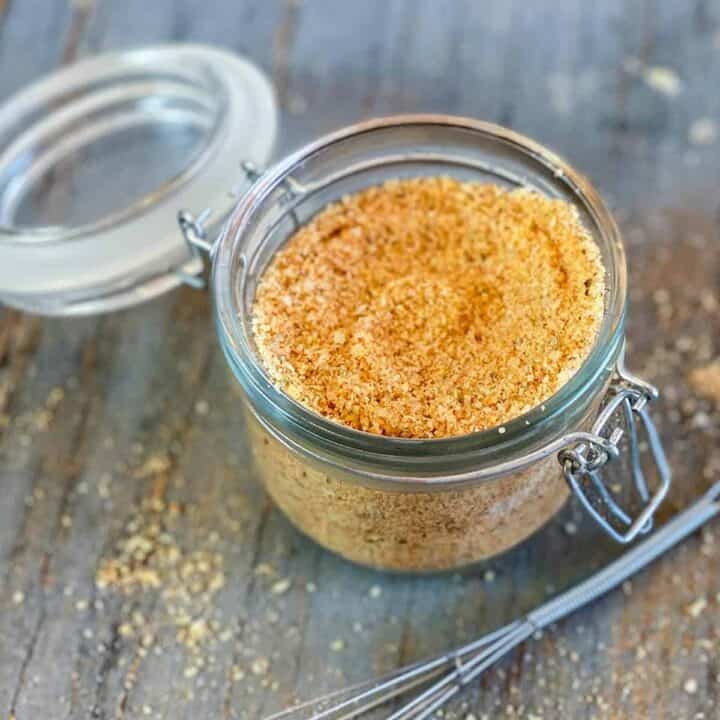 French fry seasoning in a jar with lid