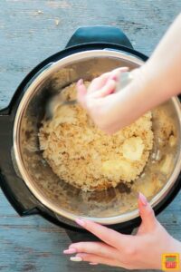 Stirring butter into instant pot white rice