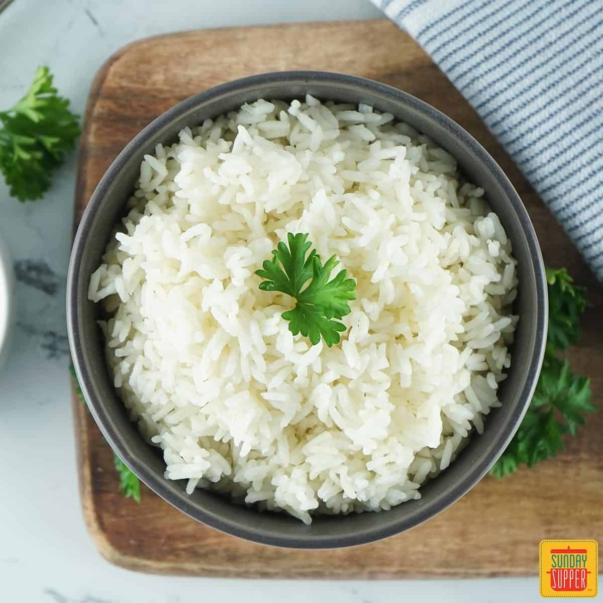 instant pot white rice in a pot