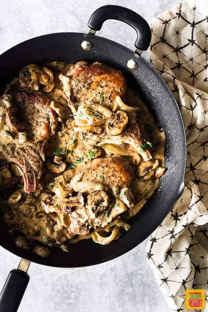 Pork Chops with Mushroom Gravy - Sunday Supper Movement