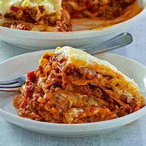 instant pot lasagna on a plate