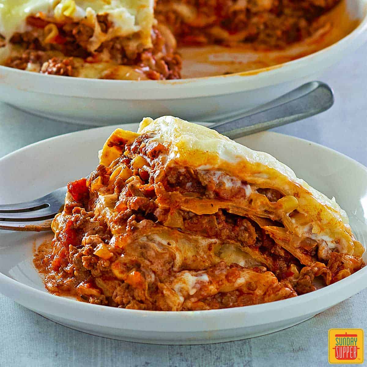 instant pot lasagna on a plate