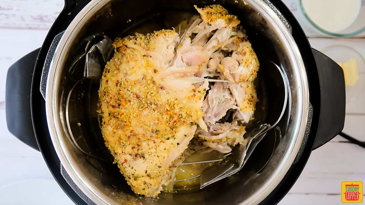 Cooked turkey in the instant pot