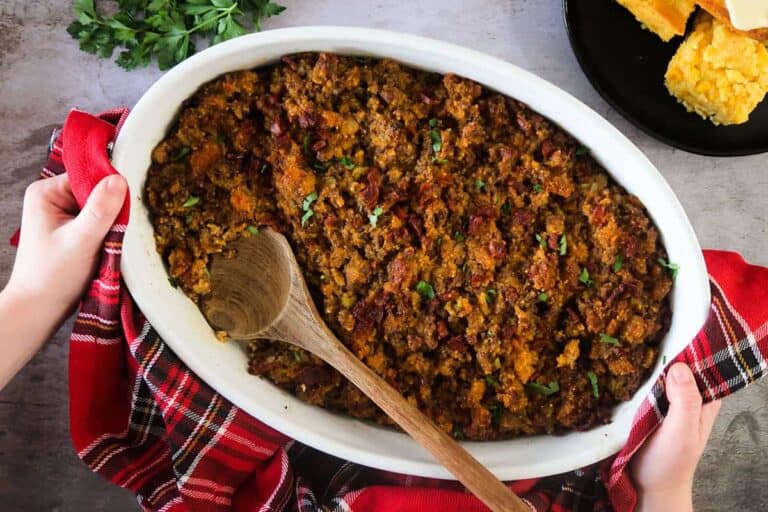 Portuguese Chorizo Cornbread Stuffing - Sunday Supper Movement