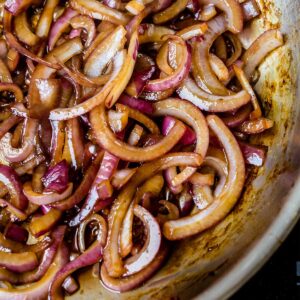 caramelized onions in a pan