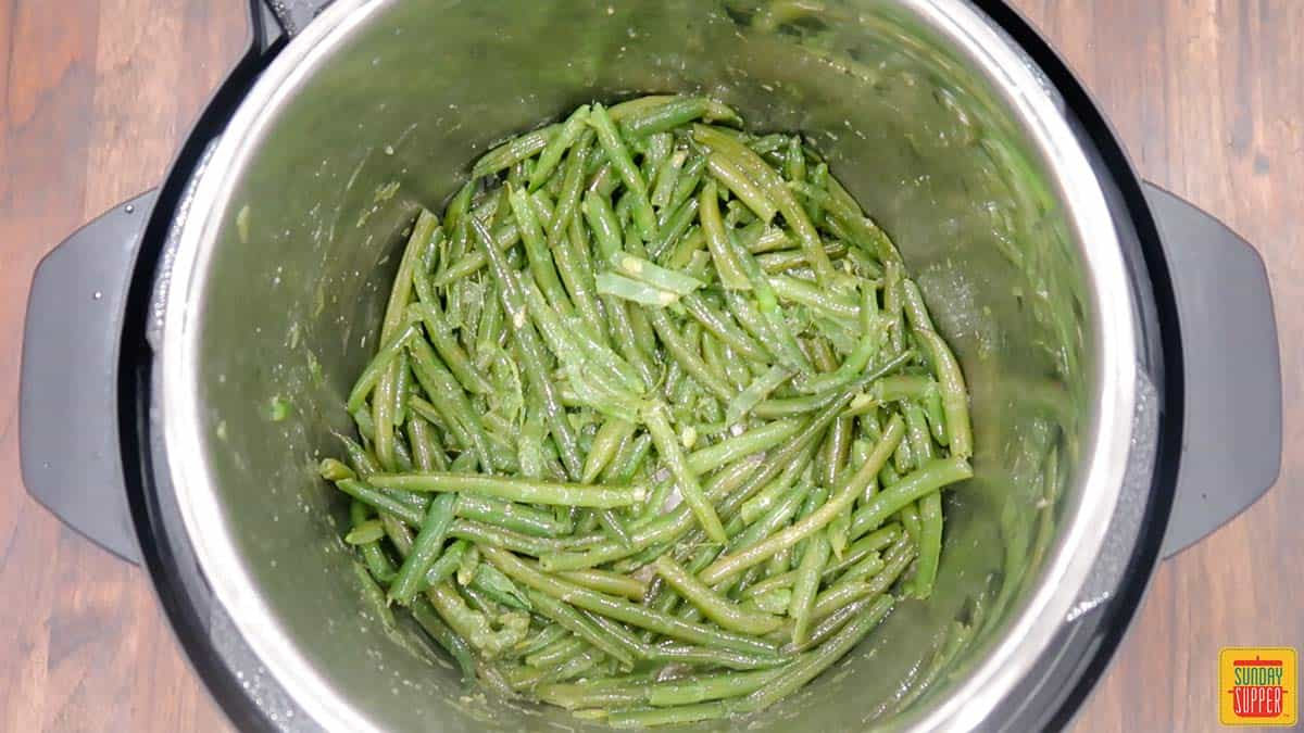 Green beans cooked in the instant pot