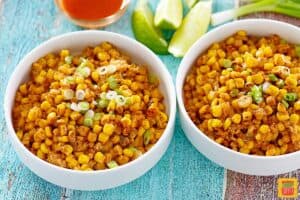 Mexican street corn casserole in two bowls