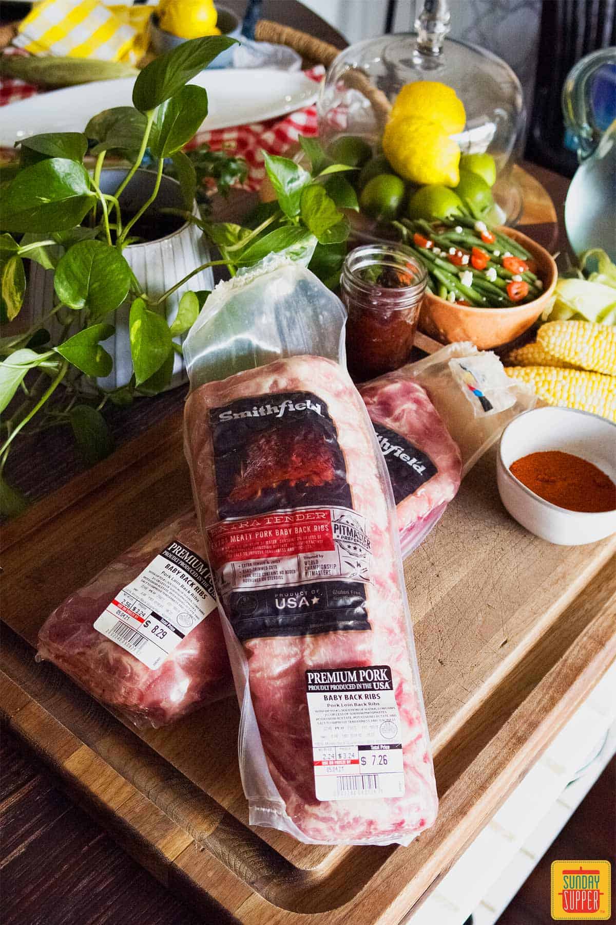 Smithfield baby back ribs in the package