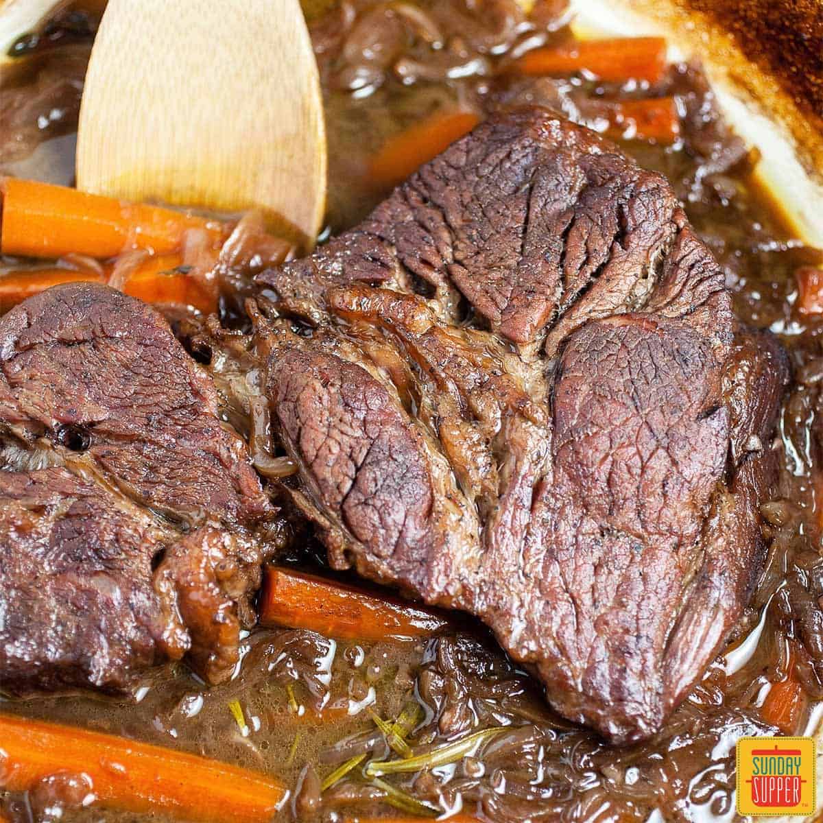 A Beef Shoulder Roast On The Stove