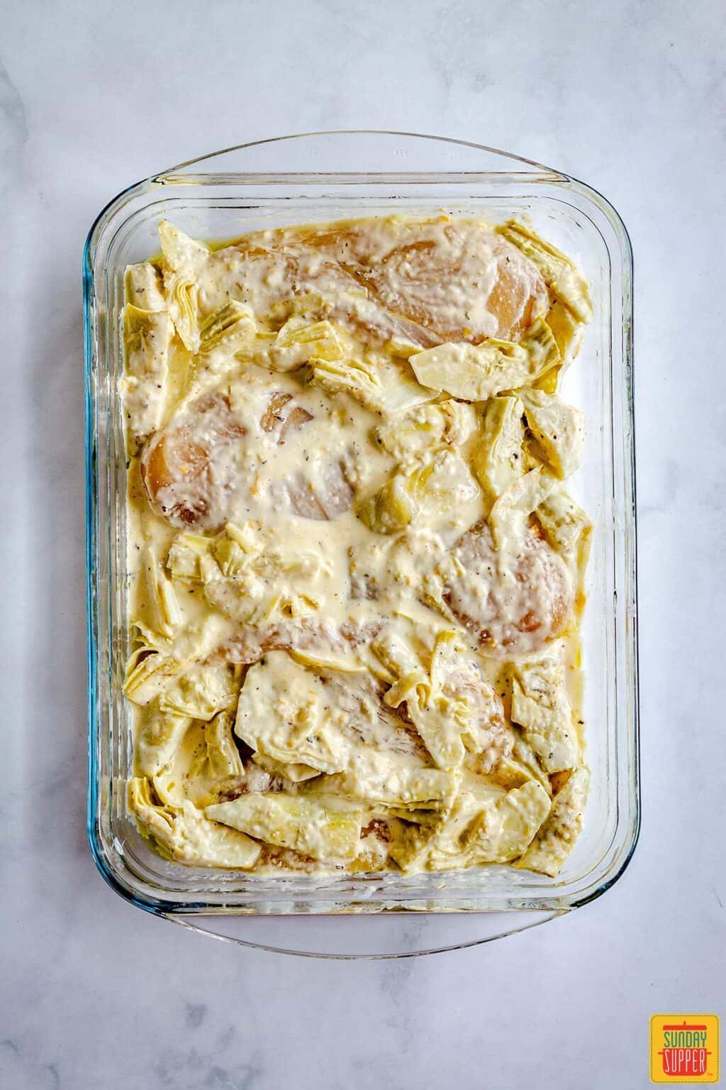 Creamy Chicken Artichoke Casserole - Sunday Supper Movement