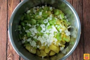 potatoes, celery, and onions in the instant pot