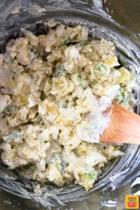 Mixing potato salad in the instant pot