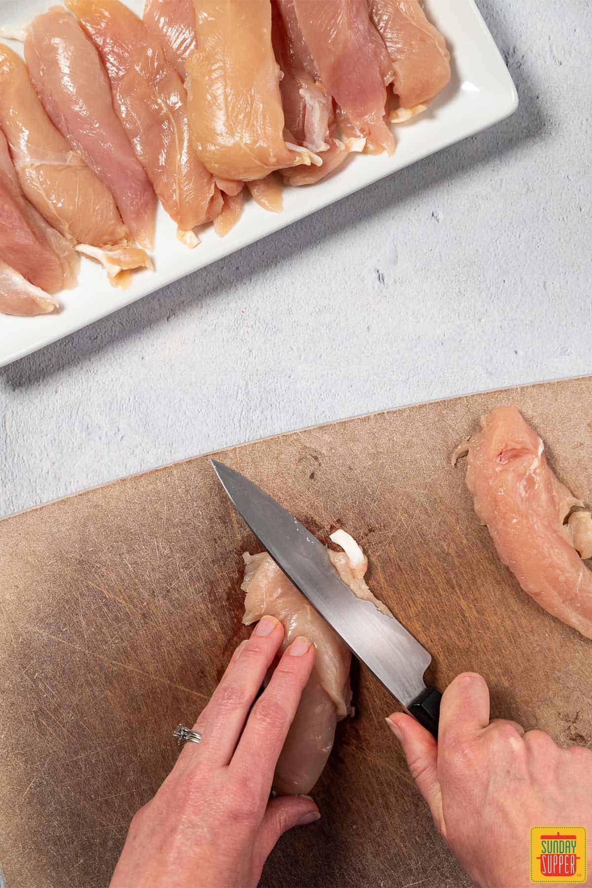 frozen boneless chicken cutter chicken cutting