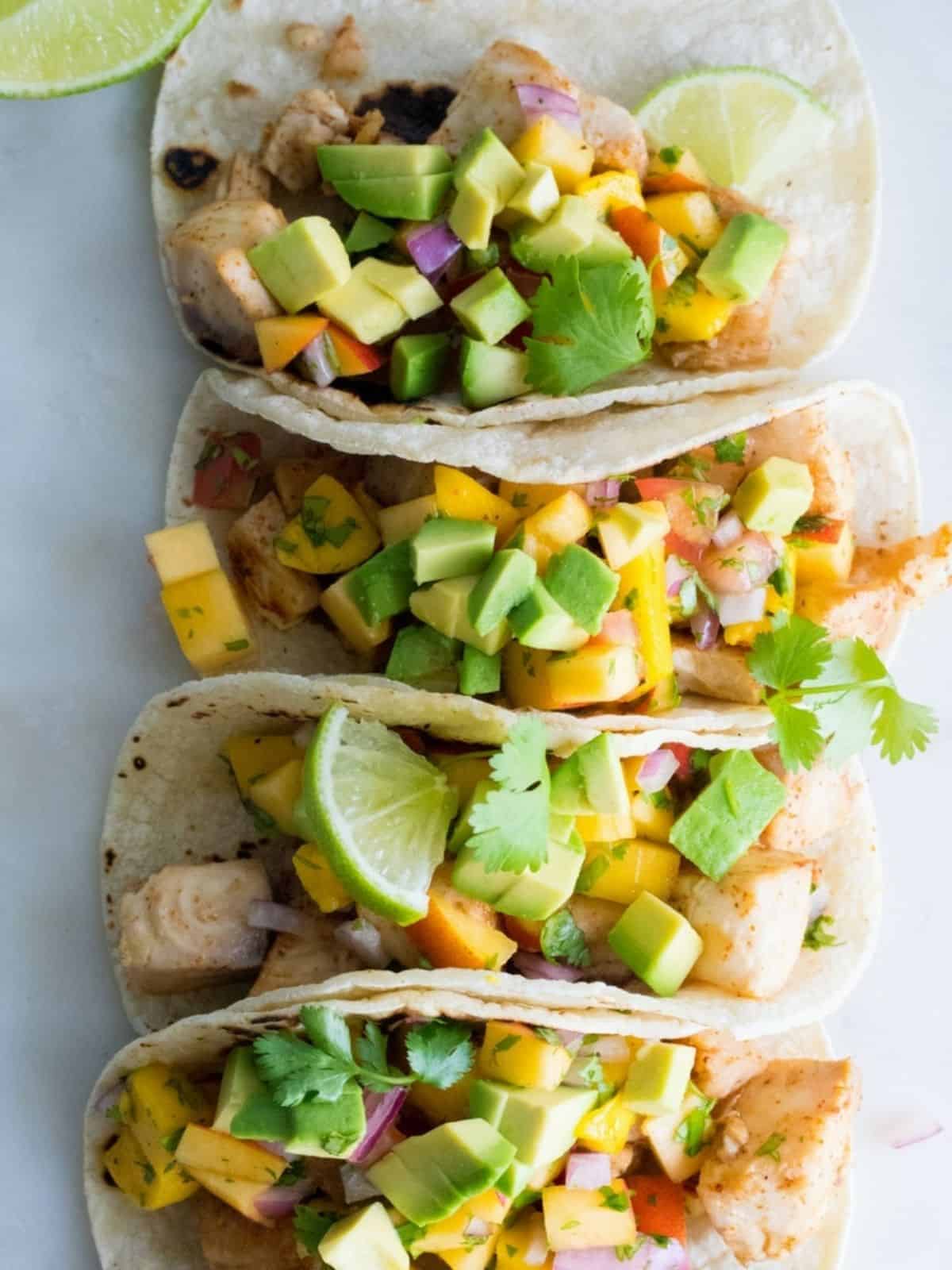 Fish Tacos with Peach Salsa - Sunday Supper Movement