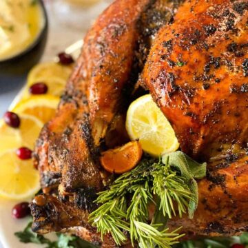 grilled turkey stuffed with citrus and herbs