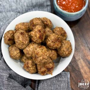 instant pot meatballs in a white dish