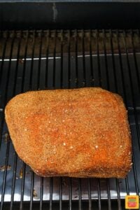 Pork butt in the smoker