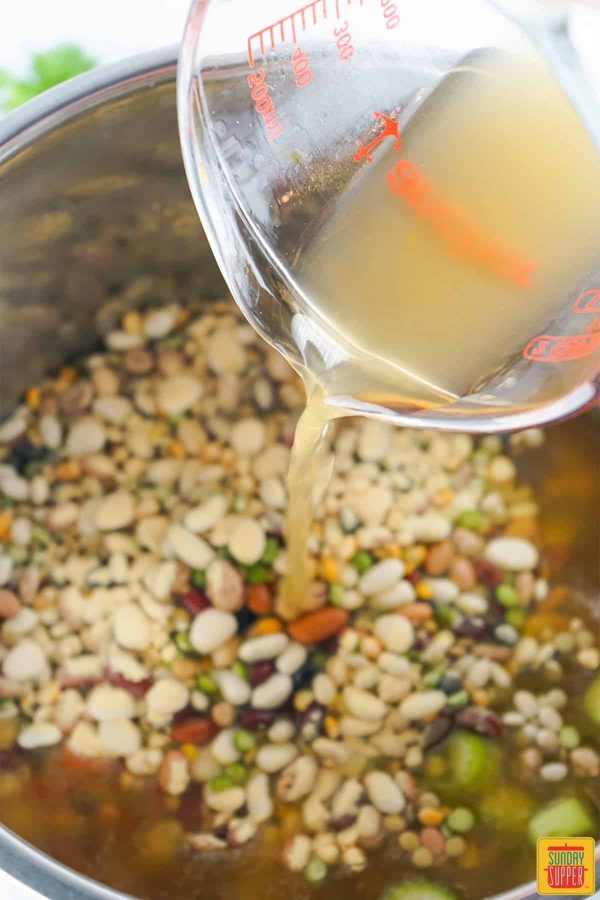 Adding vegetable broth to instant pot with other ingredients