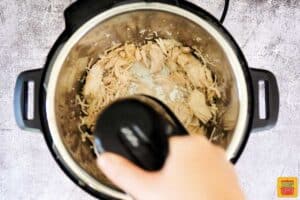 shredding chicken with electric mixer