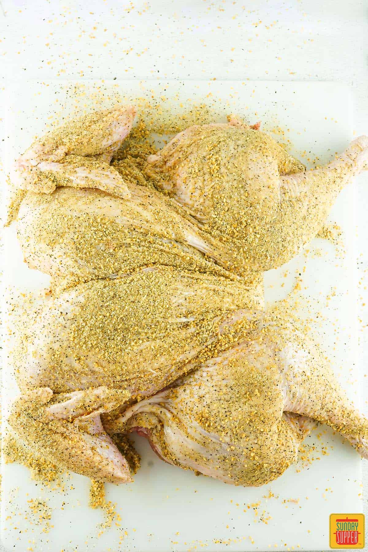 dry brined turkey ready to cook