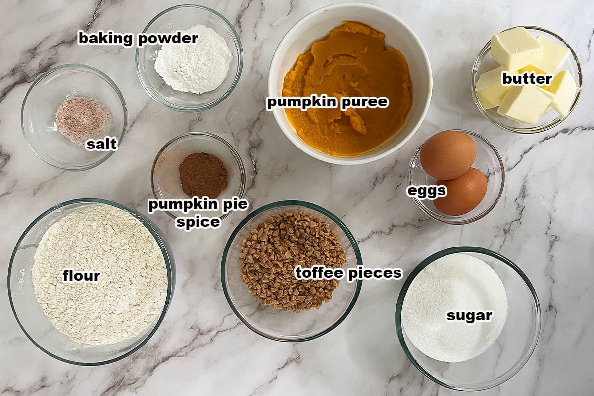 pumpkin pie cookie ingredients laid out