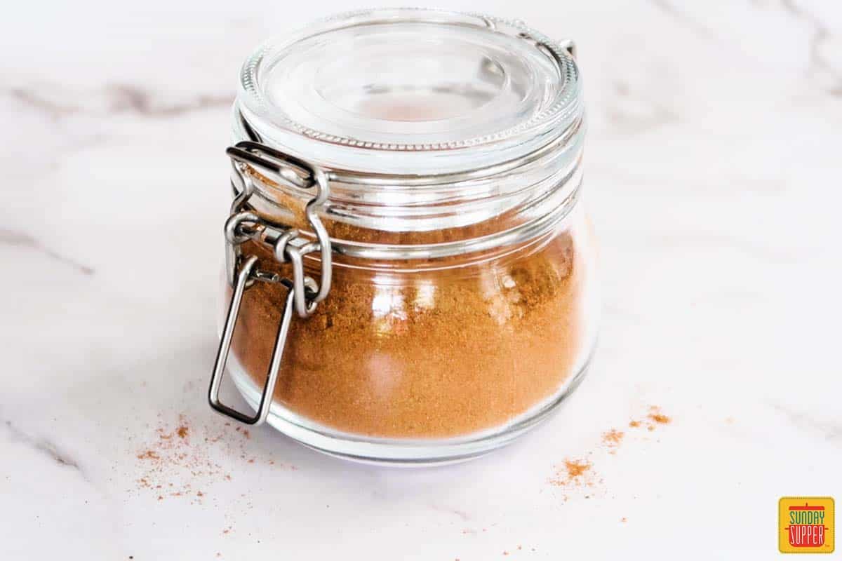 pumpkin pie spice in a sealed jar